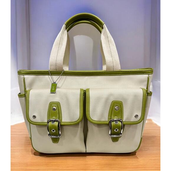 Vintage Coach 6734 Twill Garden Tote Bag & 3431 Twill Field Wristlet - Picture 2 of 16